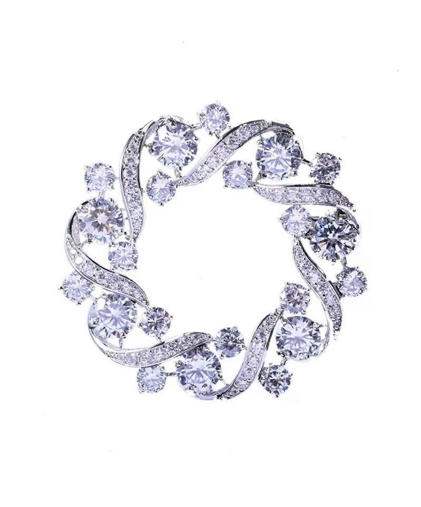 Zircon Ribbon Flower Cubic Zirconia Diamond Flower Stylish Chest Gift for Women and Mothers On Entrance Brooch, Corsage, Decoration, Ceremonies,