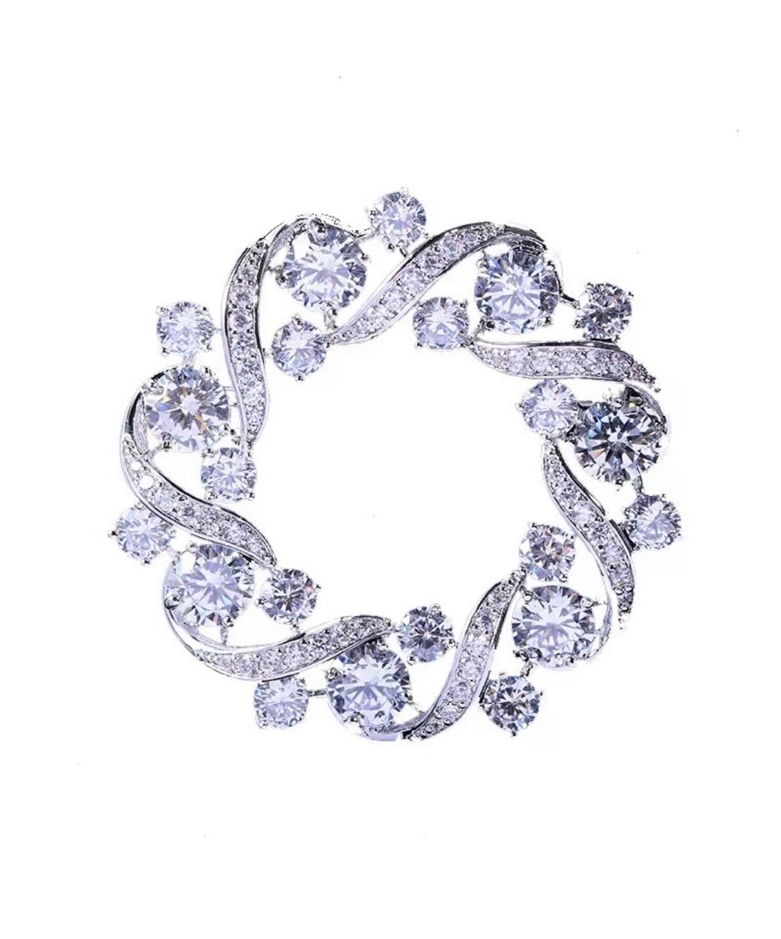 

Zircon Ribbon Flower Cubic Zirconia Diamond Flower Stylish Chest Gift for Women and Mothers on Entrance Brooch, Corsage, Decoration, Ceremonies,