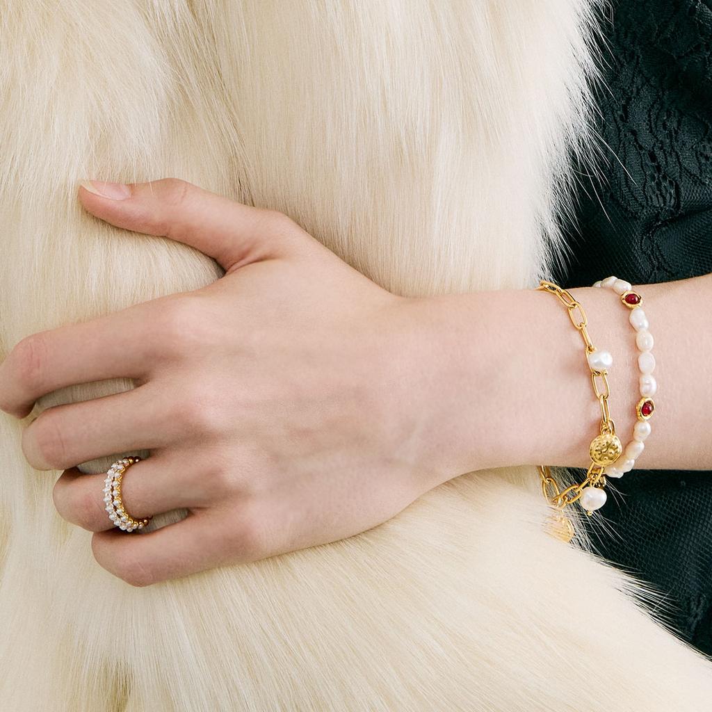 Mezmic Pearl Ball 925 Silver Ring