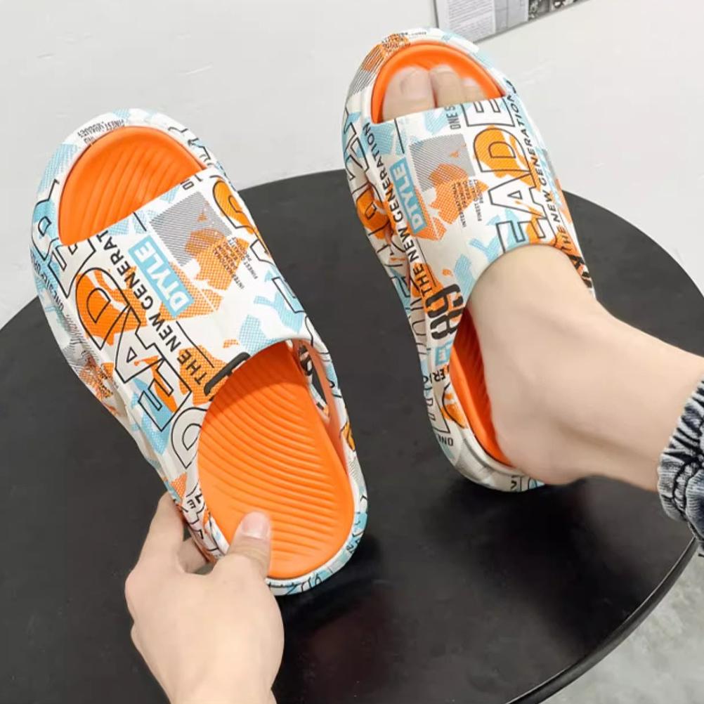 Summer Slippers Men Soft Bottom Indoor Home Platform Sandals Fashion Beach Shoes Couple Outdoor Non-Slip Bathroom Slides
