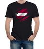 Torn Latvia Flag Men's T-Shirt Latvian Riga Country National Football