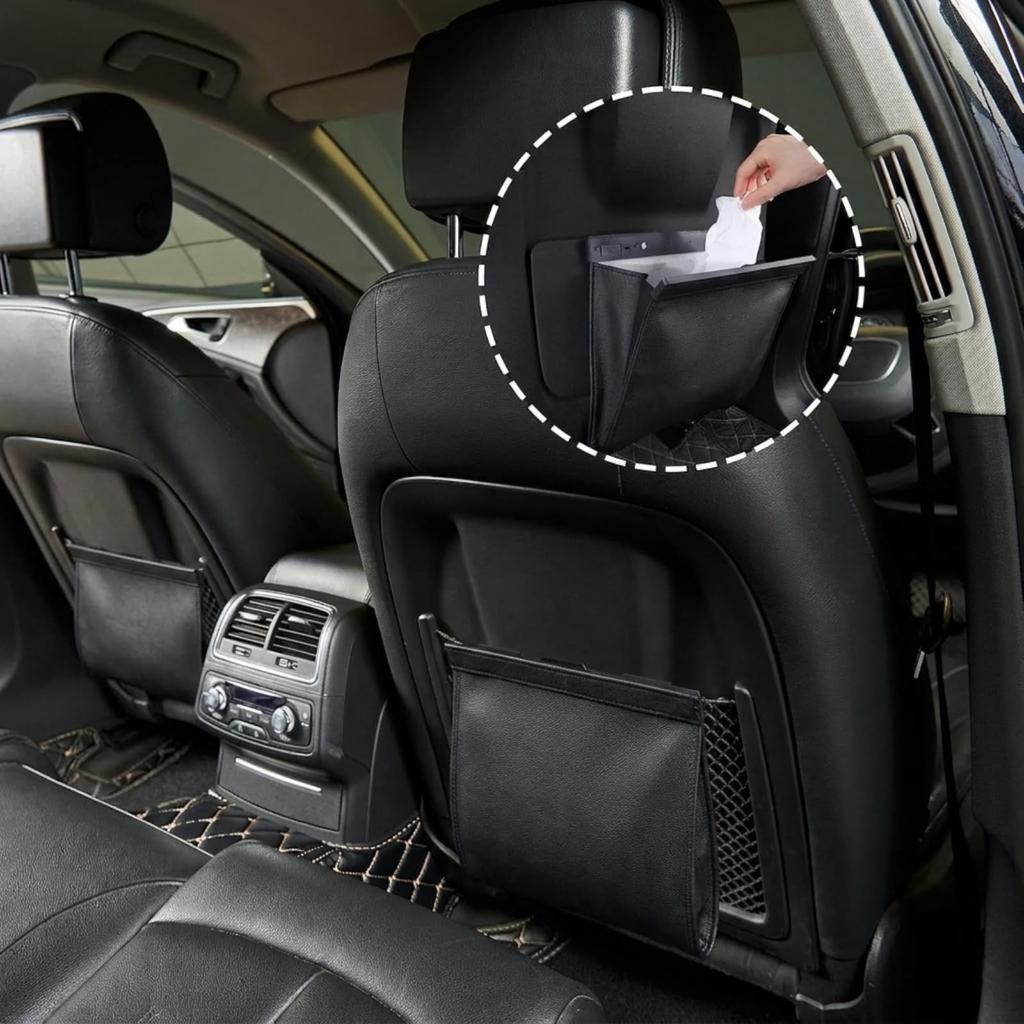 Car Trash PU Large Capacity Fits Passenger and Rear Car Convenient Car Gadgets Can, Magnetic, Material, 4L, Tip-Over Mounting, Seats, Accessories,