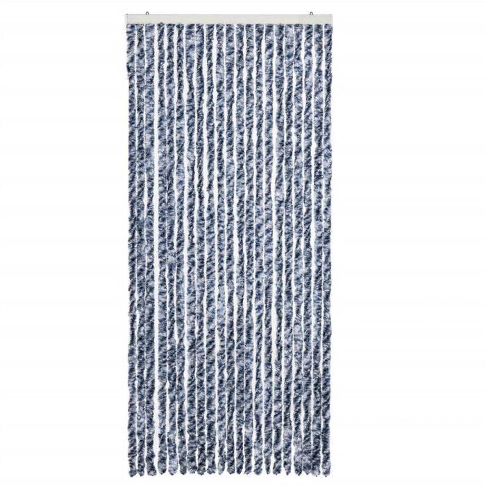 Moustiquaire - VIDAXL - 90x200 cm - Chenille 100% - Bleu et blanc - Ajustable