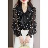 Polka Dot Shirt Women's New Spring Style Stylish and Beautiful Chiffon Shirt