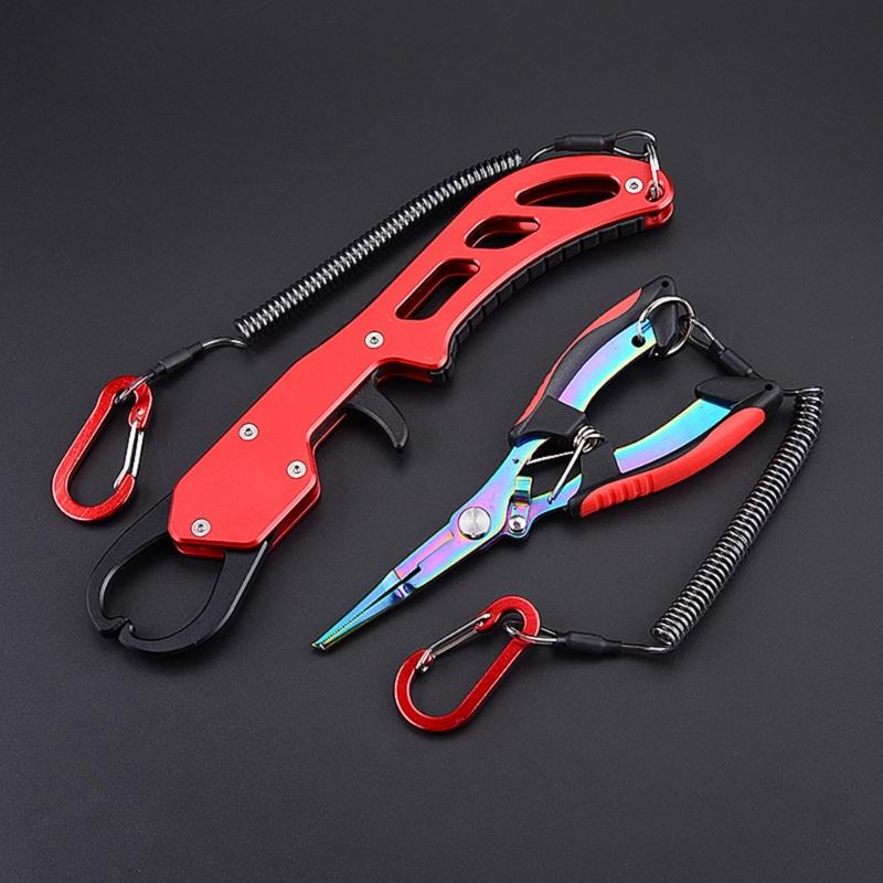Multi-Function Fishing Pliers Fish Lip Grippers Hook Remover Portable Fishing Lines Cutter Scissors Comfortable Grip