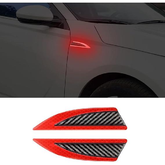Car Safety Reflective Trim Sticker Carbon Fiber Side Marker Safety Warning Anti-Collision Strip Protection Reflector Guard for Car SUV Pickup