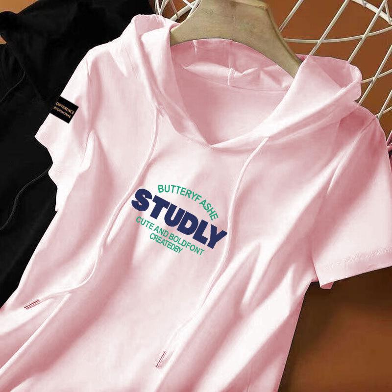 

Женская толстовка с капюшоном с коротким рукавом из 100% хлопка, новый китайский стиль, свободный крой, повседневная этническая футболка. 3XL [140-160 Jin]