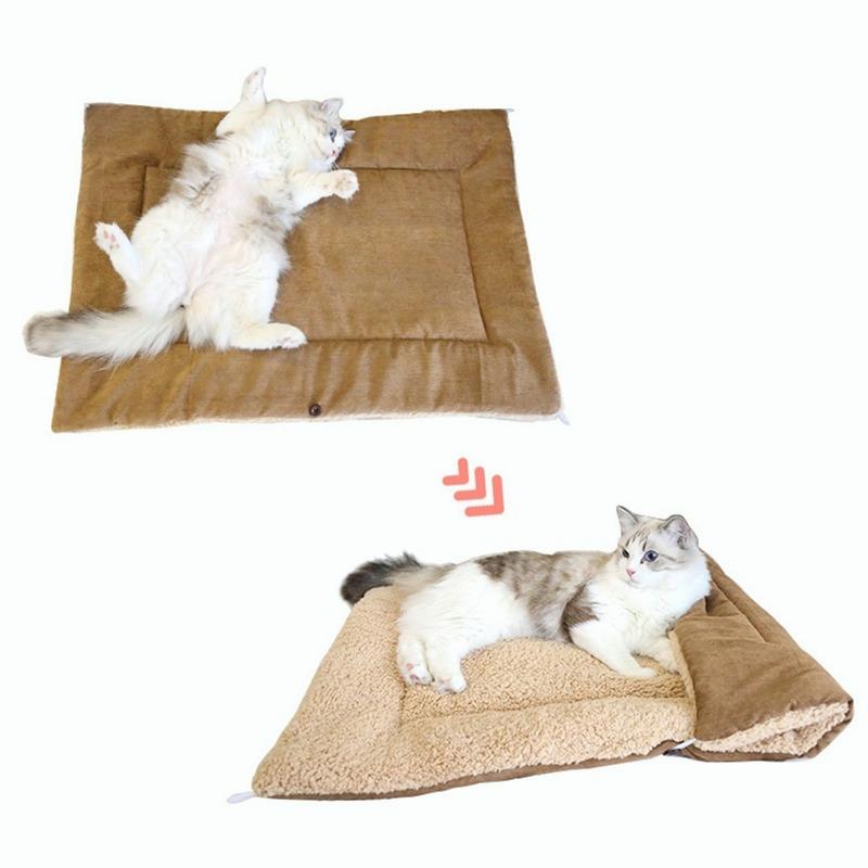 2 v 1 Skládací podložka pro mazlíčky Teplá postel pro mazlíčky Bouda pro mazlíčky Nadýchaný pohodlný polštář pro mazlíčky