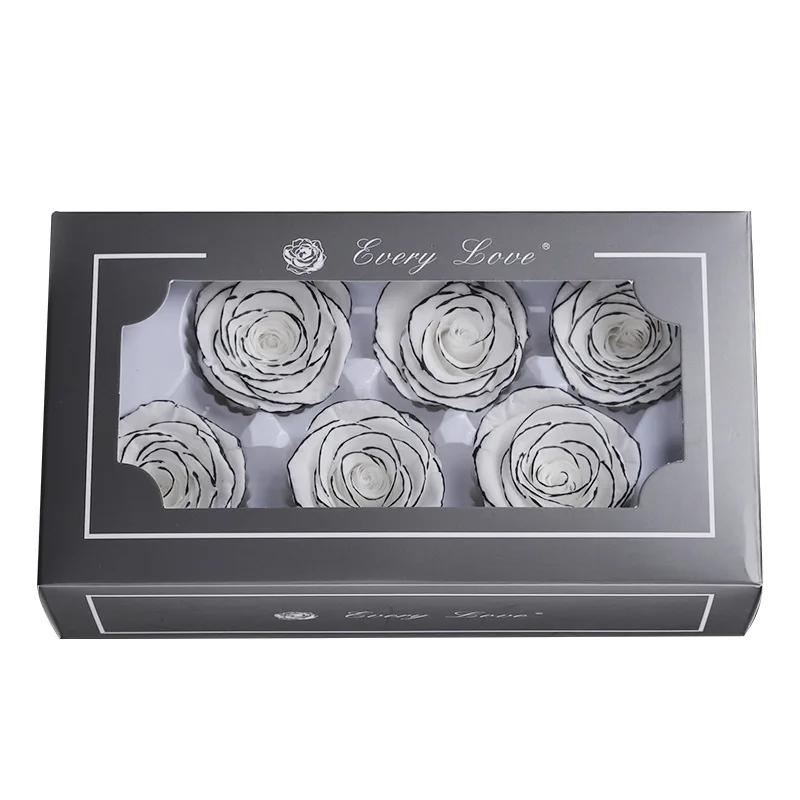 

6/8/10PCS/Box High Quality Luxury Preserved Roses Heads Real Dry Flowers Mothers DIY Eternal Life Flower Wedding Gift Box Home
