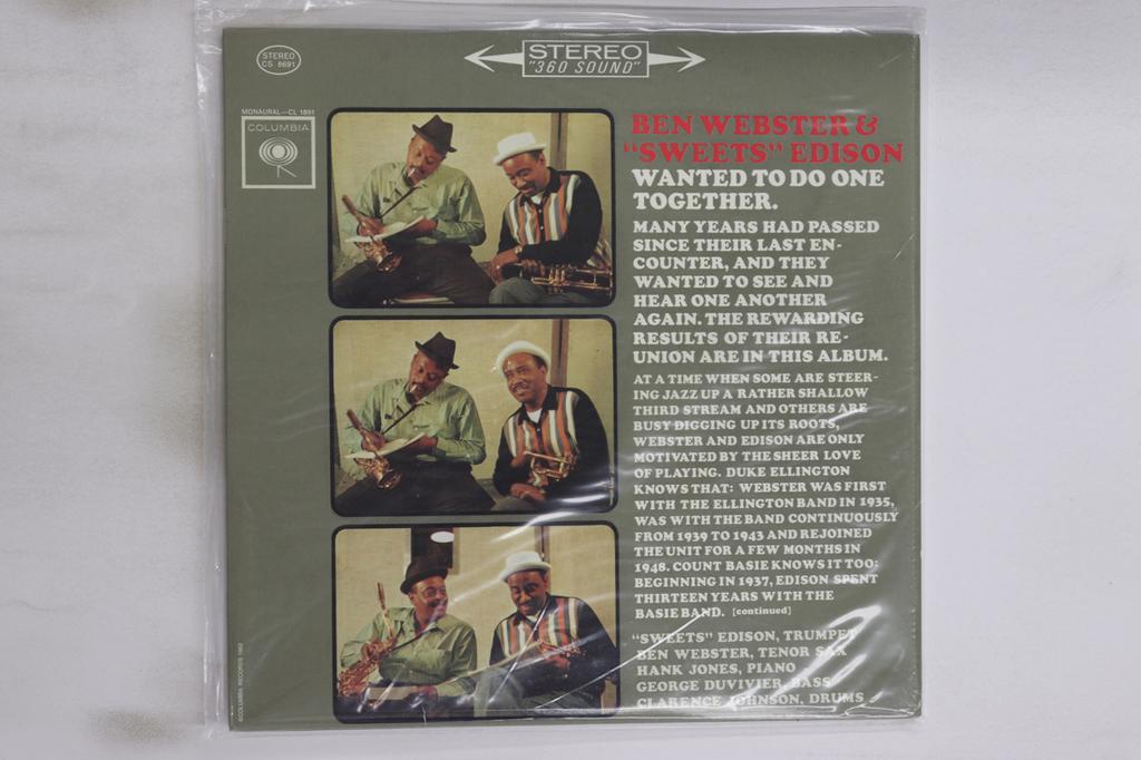 LP Record BEN WEBSTER, HARRY EDISON - Wanted To Do One Together (-180g) CS8691 CLASSIC 1996 US Jazz Used