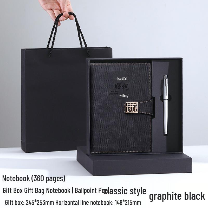 A5 Custom Logo Thickened Business Notebook Gift Set with Diary