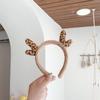 Plush Rabbit Deer Ears Headband Non-Slip Sweet Simple Hair Band with Hairpin, Cute Headdress Jewelry Gift for Women Girls