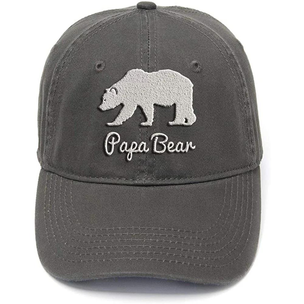 

Lyprerazy Papa Bear Washed Cotton Adjustable Unisex Women Unisex Hip Hop Cool Flock Printing Baseball Cap Dad Cap