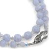 [Your and My Jewelry Box] Natural Blue Lace Agate Necklace with Mirror-Cut 5-9mm Beads, Silver 925, Gradient Form, Approximately 50cm Semi-Long [Gift