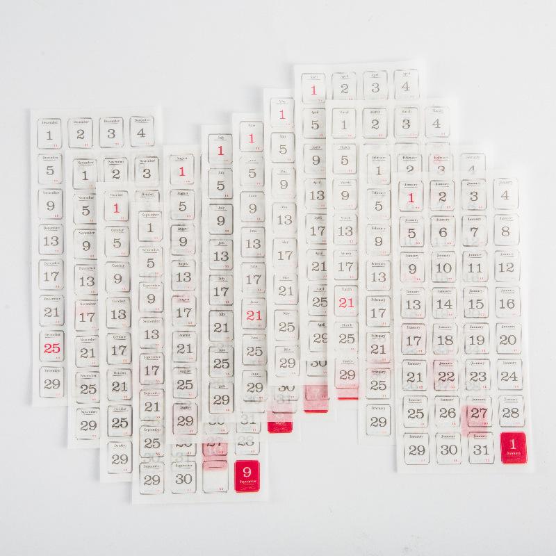 Minimalist 365-Day Calendar Stickers: Year-Round Planner Numbers for Diary Decoration