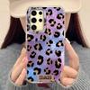 Pink Black Leopard Print Pattern Women Phone Case for Samsung Galaxy S25 Edge S24 S23 S22 S21 S20 FE Plus Ultra Shell Back Cover