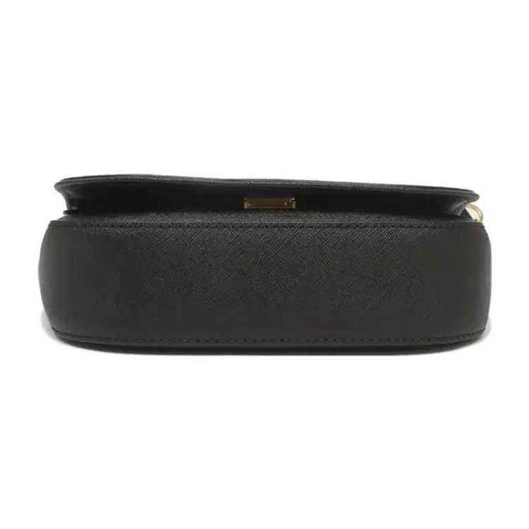 Tory Burch Emerson Silver Double T Logo Minimalist Flap Closure Detachable Shoulder Strap Leather Crossbody Tote Bag Women Bags Black 134841-001