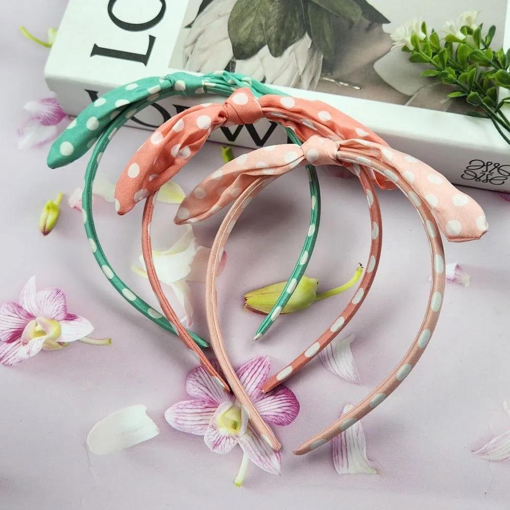 Ribbon women s polka dot headband headband dots light pink
