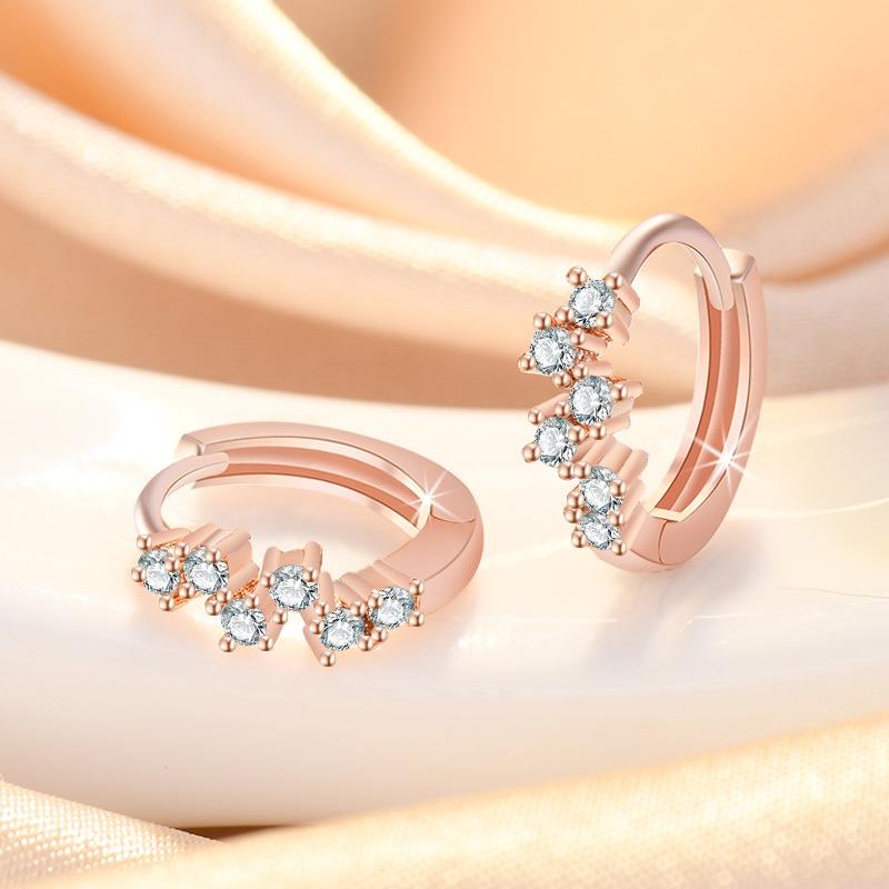Fashionable Copper Ear Cuff Earrings With Delicate Zircon Stones Choose From Rose Gold Platinum Or Gold