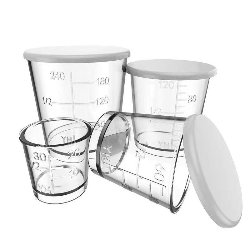 Fishing Measuring Cup with Scale - Practical Platform for Competition. Plastic Bait Cup & Tackle Accessory Set.