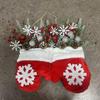 Christmas Socks Mitten Wreath Artificial Berries Artificial Berries Pine Needles Christmas Glove Wreath With LED Lights For Door