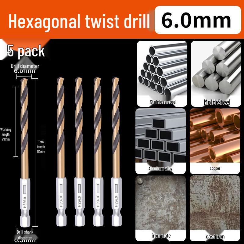 High Hardness Alloy Cobalt Hex Shank Twist Drill Set for Stainless Steel