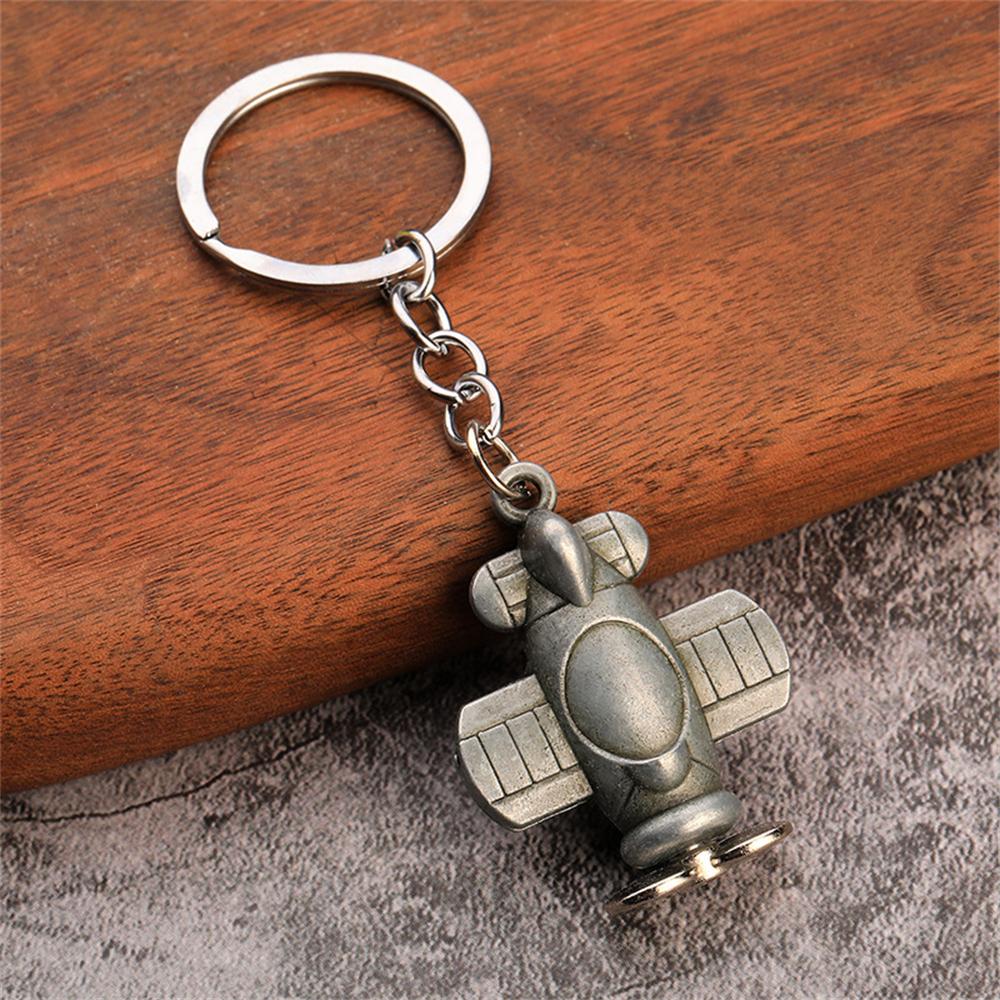 Heavy Punk 3D Tank Pendant Keychains Metal Creative Tanks Airplane Keyrings Men Women Buckle Car Motorcycle Trinket Key Holder