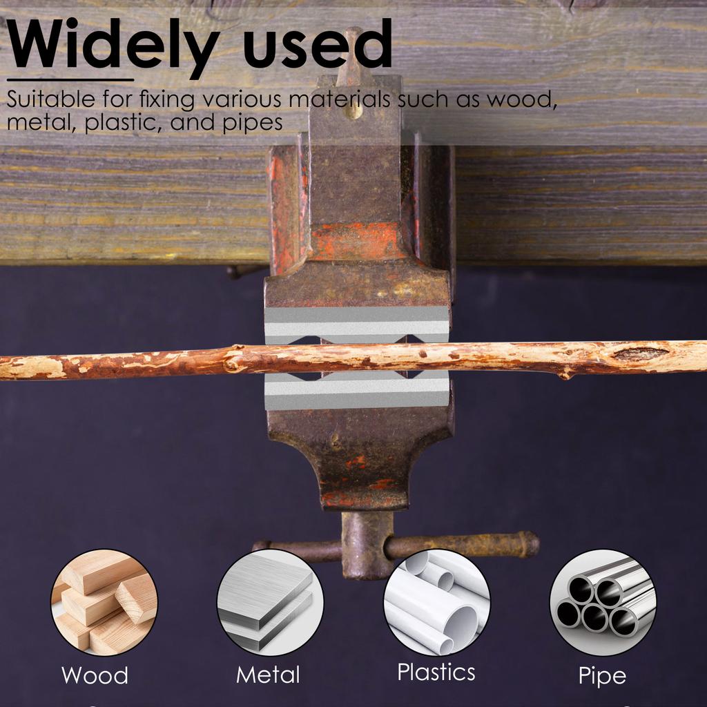 1Pair V Type Vise Jaws Aluminum Alloy Fixture Magnetic 6/4 inch Vice Jaws Multi-Purpose Protectors Cover for Plumbing DIY Making