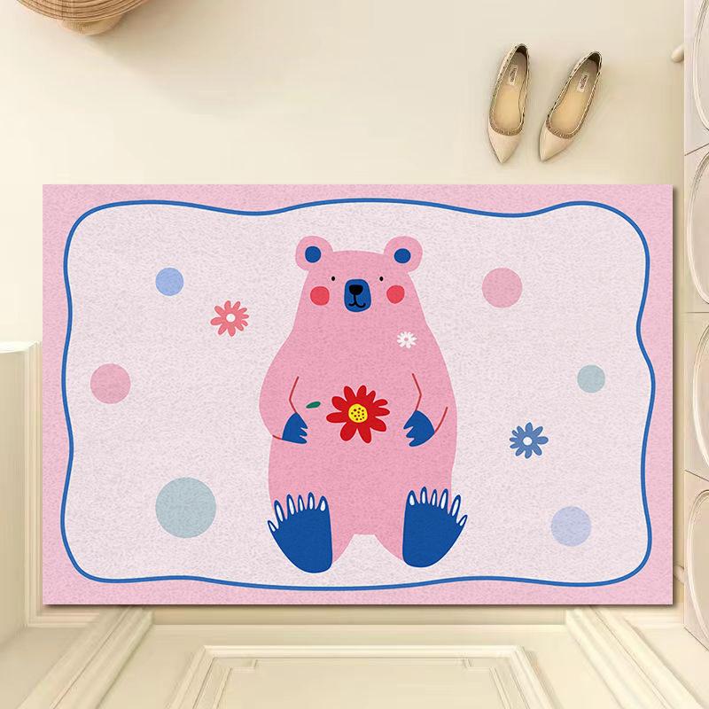 Cartoon Cute Entry Mat Entry Carpet Home Entryway Durable Floor Mat Dirt Dirt Mat Silk Ring Mat