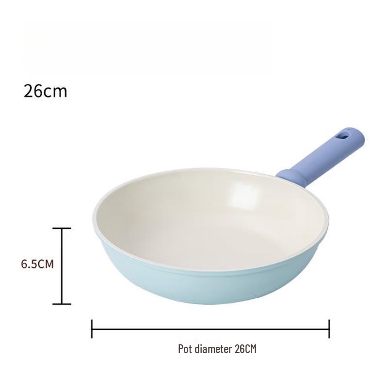 ZISIZ 26cm Cast Iron Non-stick Frying Pan with Lid