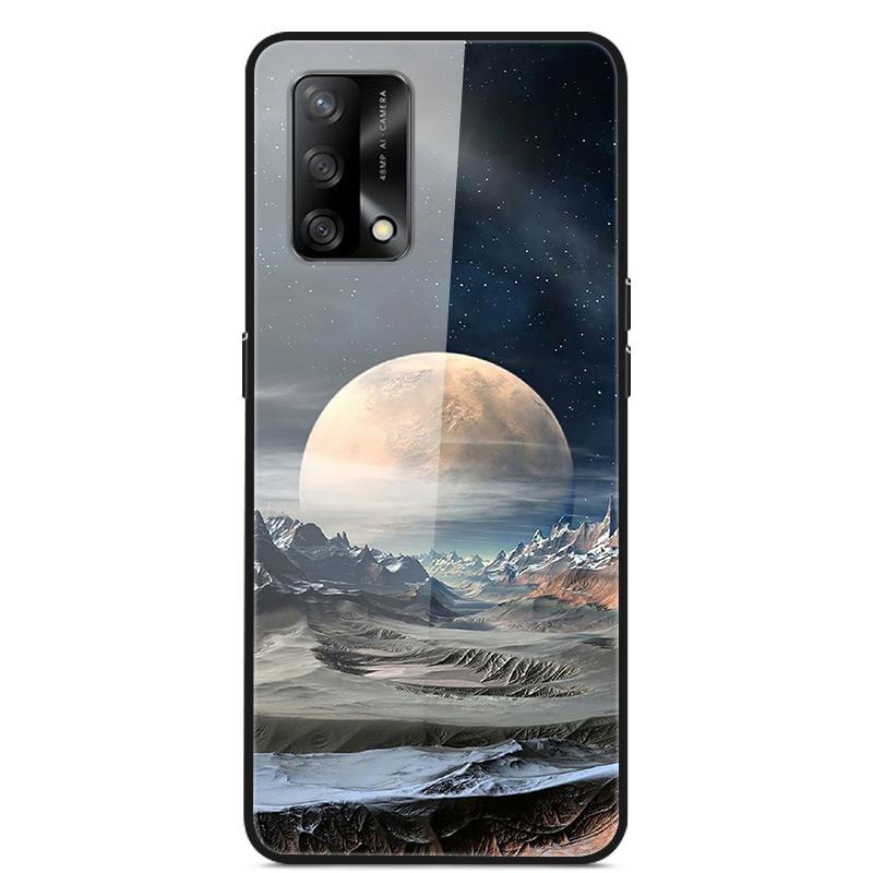 For OPPO A74 4G Case Tempered Glass Hard Phone Case Luxury Case for OPPO A74 5G A 74 Protective Bumper Shockproof Funda Coque