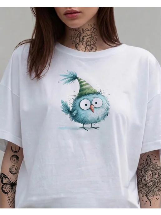 Women s owl T-shirt – summer print L