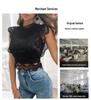 2024 Summer European & American Sexy Hollow-Out Geometric Lace Chiffon Blouse