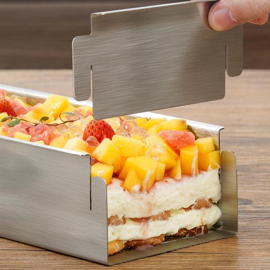 Rozsdamentes Acél Tiramisu Forma Kereskedelmi Minőségű Téglalap Alakú Sütőforma Tortarétegekhez Tapadásmentes