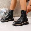 Fashion versatile Martin boots children British style lace-up retro style round head short boots children 2025 autumn and winter new