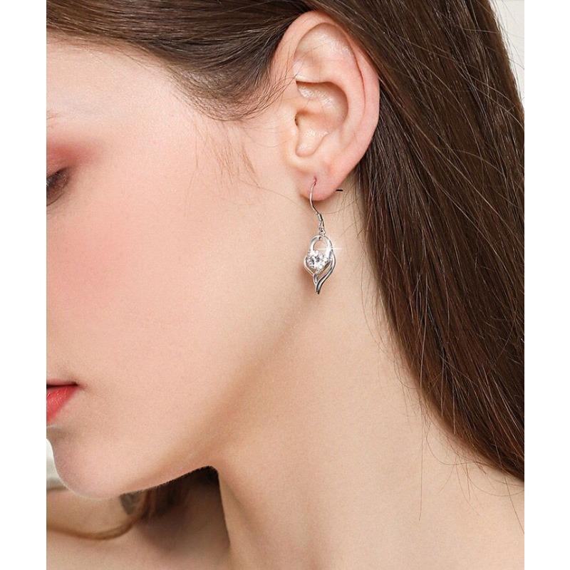 Fashion Long Heart Shaped Dangle Earrings Elegant Jewelry For Women