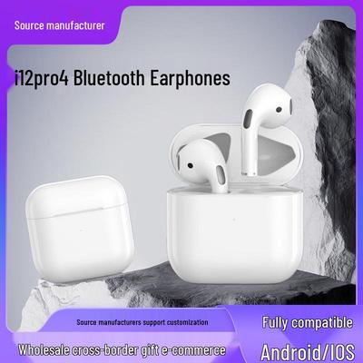 Fones de Ouvido Bluetooth Verdadeiramente Sem Fio i12pro4 2025 com Bateria de Longa Duração, Compatíveis com Android