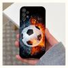 Football Soccer Ball  Phone Case For Samsung S25,S24,S23,S22,S20,S21,S10,Ultra,Plus,Lite,FE,Soft Silicone Black Cover