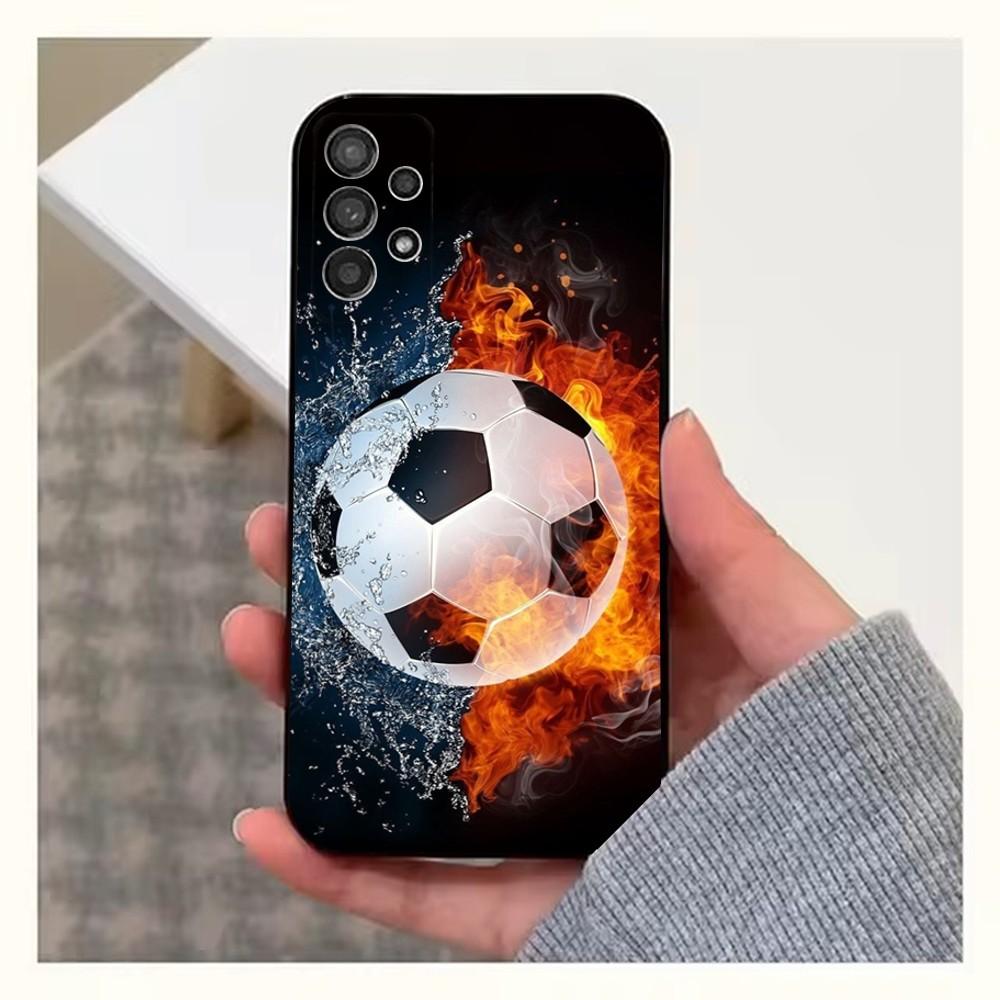 Football Soccer Ball  Phone Case For Samsung S25,S24,S23,S22,S20,S21,S10,Ultra,Plus,Lite,FE,Soft Silicone Black Cover