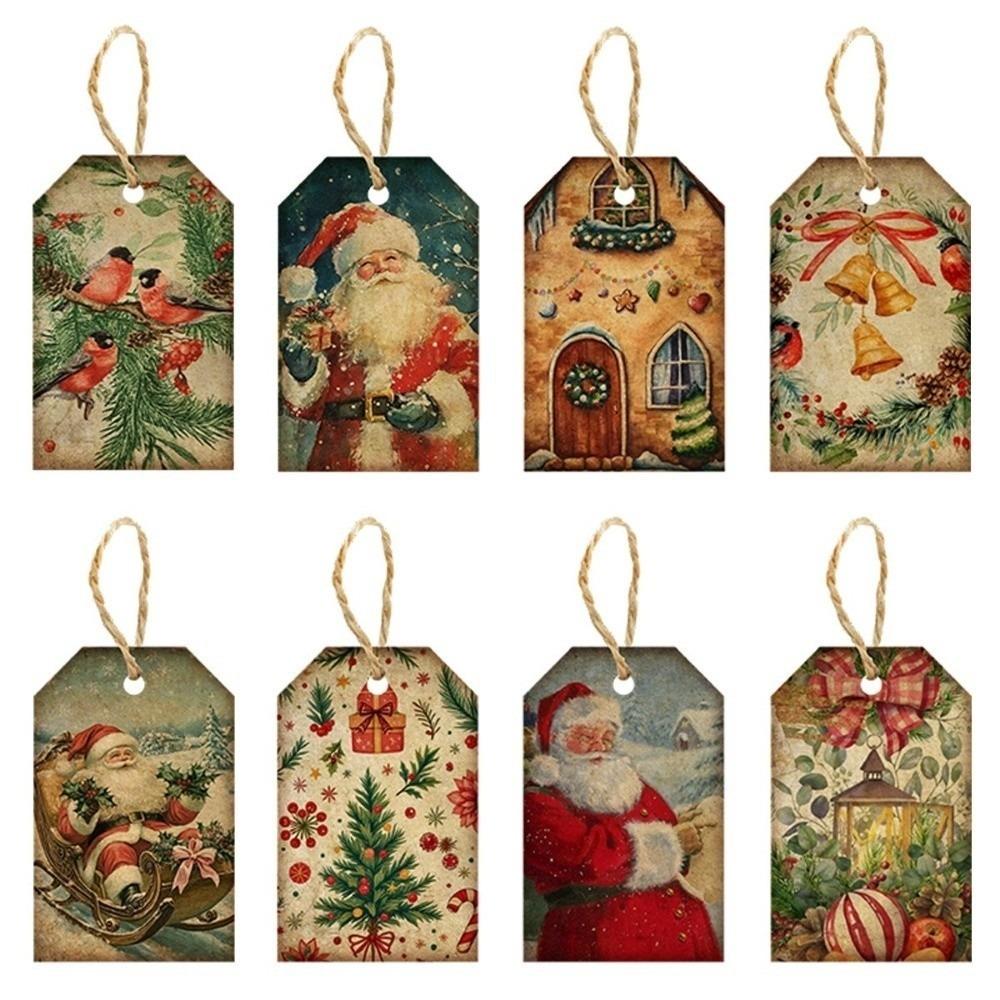 24pcs Snowman Christmas Hanging Ornaments Santa Claus Xmas Tree Decor New Year