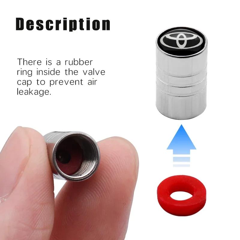 4Pcs/Set Metal Car Wheel Tire Air Valve Core Caps Auto Accessories For Toyota Corolla Chr rav4 prius Yaris Hilux auris avensis
