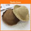 Pure Color Crochet Straw Hat With Large Brim Sunshade Bucket Hat