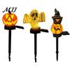 Dusk to Dawn Solar Pathway Lamps Halloween Pumpkin Light, Ghost Yard Stake Smart Sensor Garden Lights Lamp, Waterproof Outdoor Decor Light
