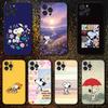 Cartoon S-Snoopys Phone Case For iPhone 16,15,14,13,12,11 Plus,Pro Max,XS,X,XR,SE,Mini,8,7,Soft Silicone Black Cover