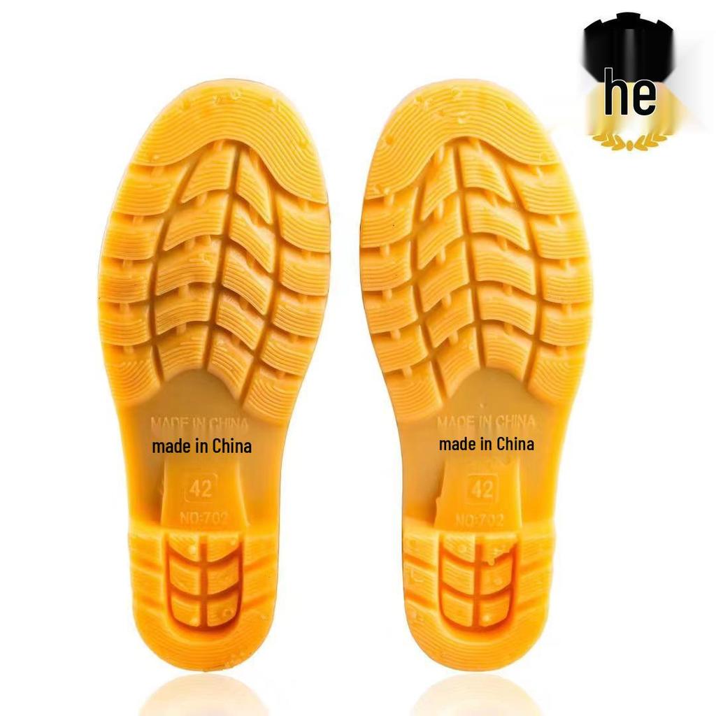 Double Coin Waterdichte Hoge Heren Regenlaarzen - Antislip, Slijtvast, Plastic Overschoenen