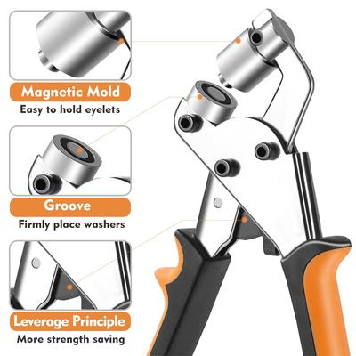 500er Set 3/8 Zoll 10 mm Gasösen-Schnalle Gasösen-Zange Montage-Werkzeugsatz Hühneraugenloch Metallkabelring Lederherstellungs-Kit