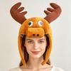 Scary Forest Deer Plush Reindeer Plush Hat Cosplay Deer Head Hat  Halloween Gift for Kids