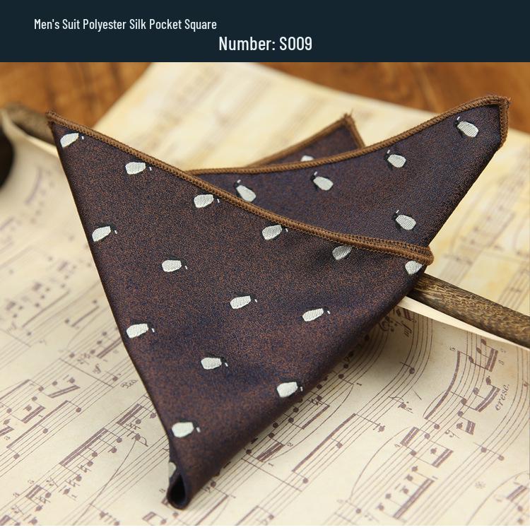 Men's Coffee Floral Pocket Square - Tuxedo Accessory with Small Pattern