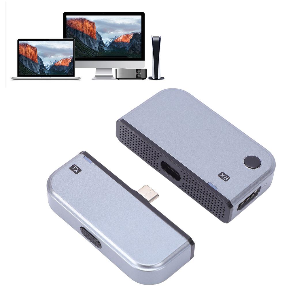 Kabelloser HD-Multimedia-Sender und -Empfänger 164FT 5G 2.4G 4K Dekodierung Eingang 1080P Ausgang Typ C HD-Multimedia-Extender-Kit für PC Plug and Play