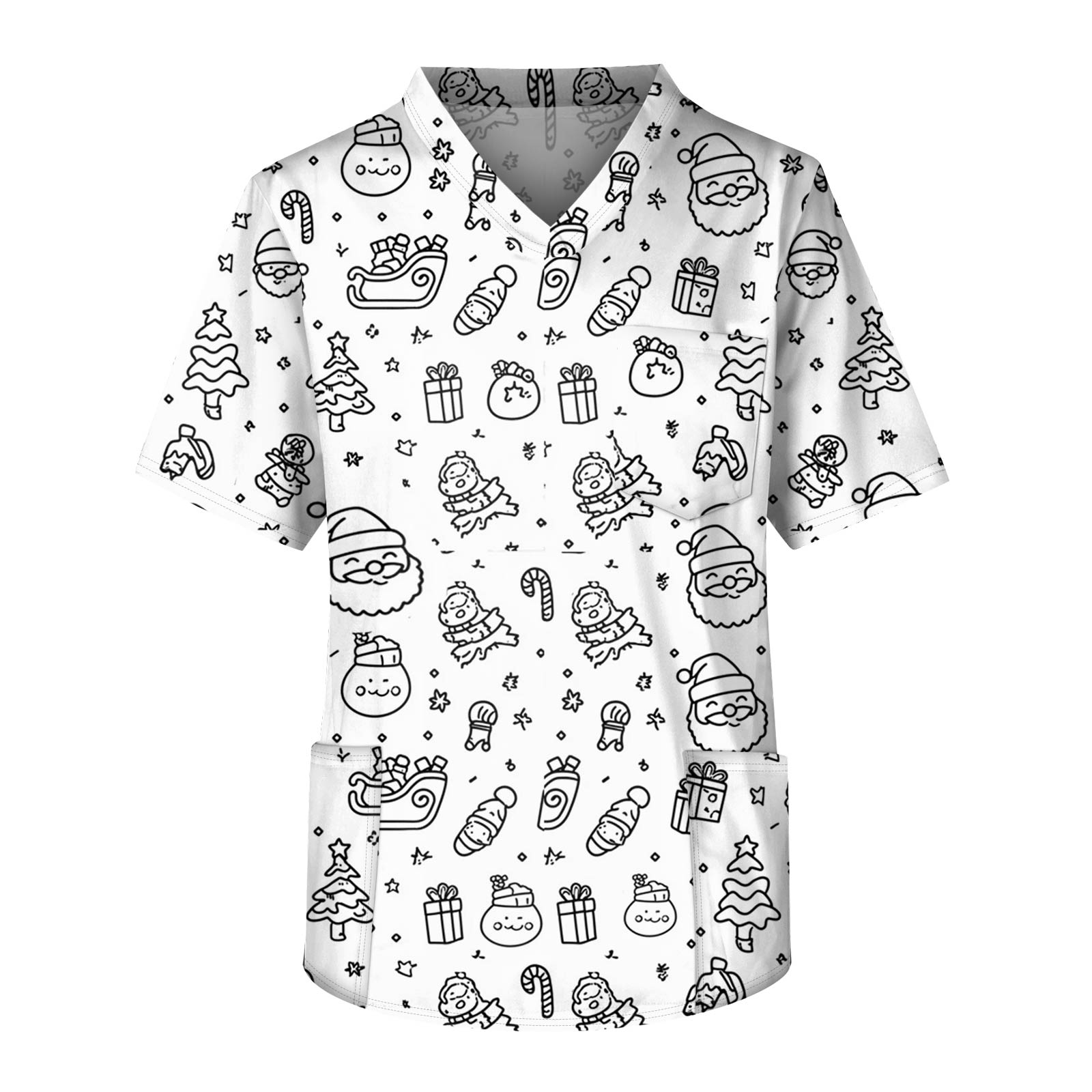 

Мужская футболка с коротким рукавом, V-образным вырезом, принтом, нагрудным карманом, для ухаживающих L